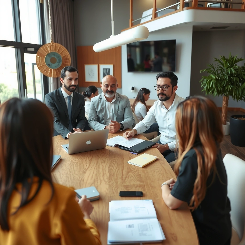 Editorial team meeting discussing fact-checking processes